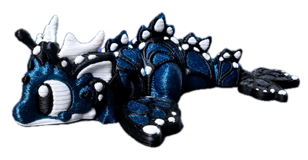 Blauwe vlinder draak met ei