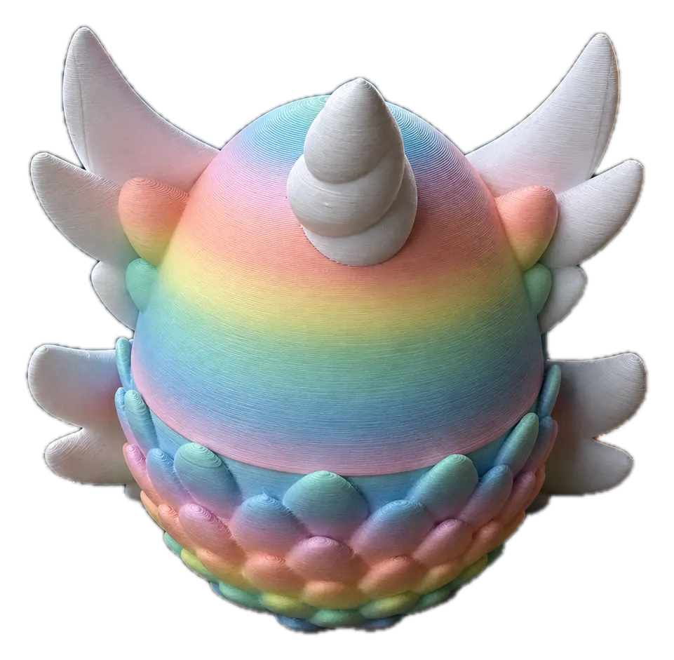 Regenboog draak met ei